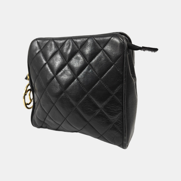 Quilted Calfskin Belt Bag Black