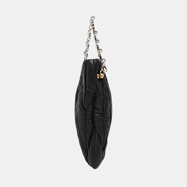 Quilted Lambskin Shoulder Bag Black
