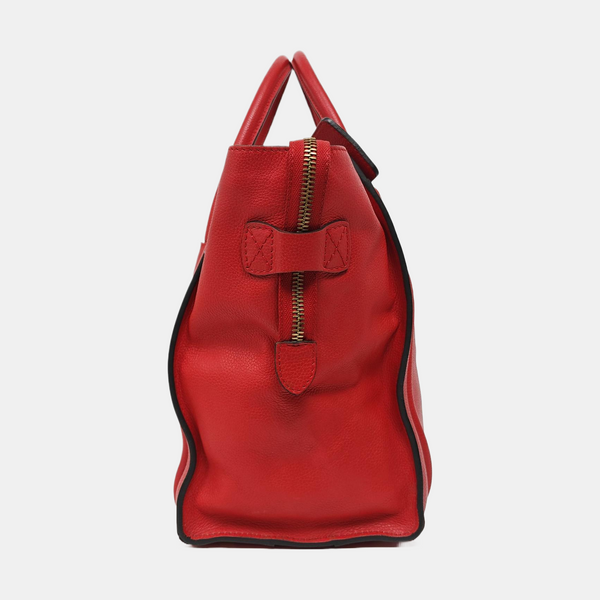 Authenticated pre-owned LUGGAGE Mini Calfskin Red - Tote Bag at Looply