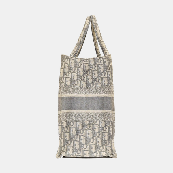 Book Tote Medium Oblique Canvas White
