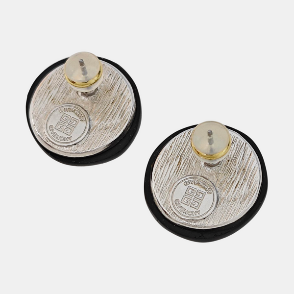 Metal Black Stud Earrings