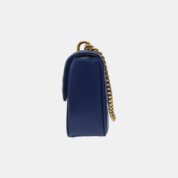 Quilted Calfskin Shoulder Bag Blue