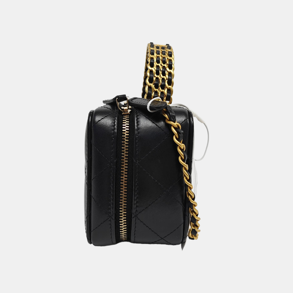 Quilted Calfskin Shoulder Bag Black