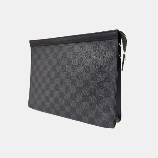Pochette Voyag MM Damier Graphite Coated Canvas Gray