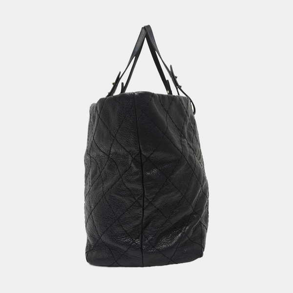 ON THE ROAD Small Quilted Grained Calfskin Black