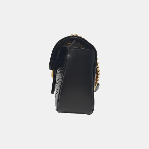 GG Marmont Small Quilted Calfskin Black