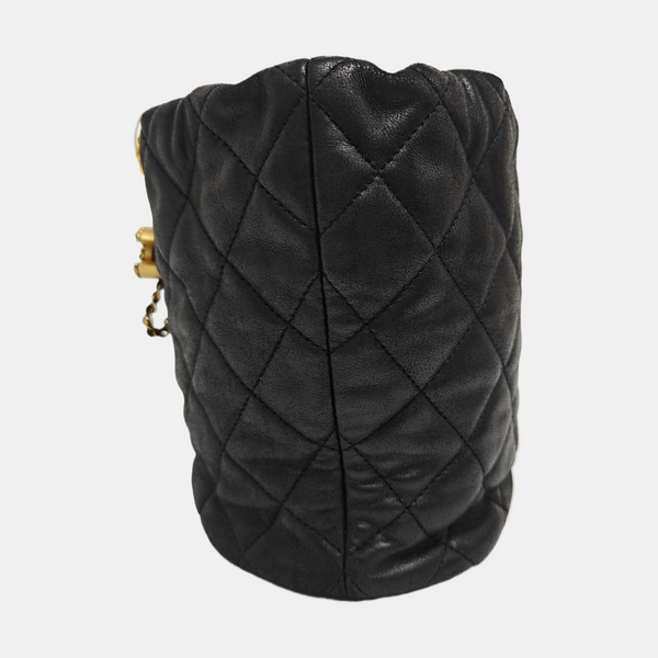 DRAWSTRING Quilted Lambskin Black