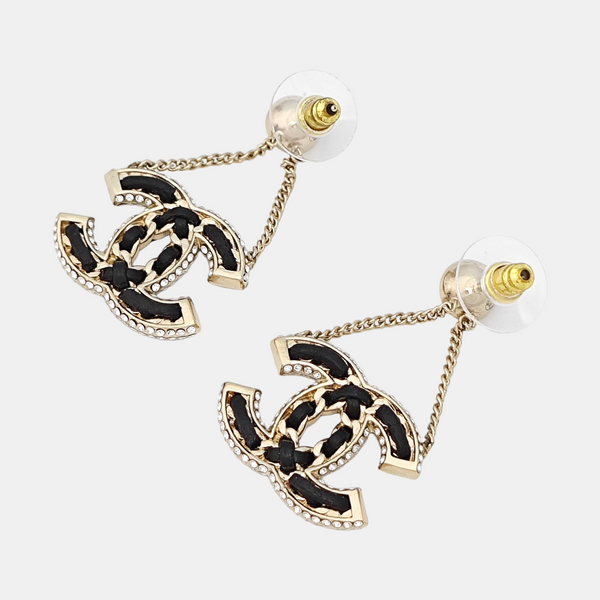 Leather Gold Earrings