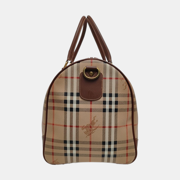 Coated Canvas Top Handle Bag Beige