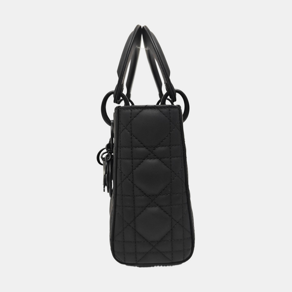 Lady Dior Mini Cannage Calfskin Black