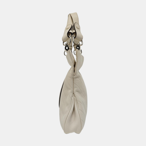 Quilted Calfskin Shoulder Bag White