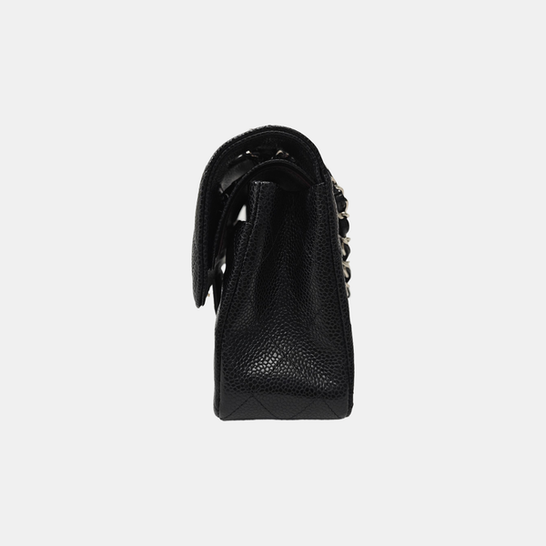 CLASSIC FLAP Small Quilted Grained Calfskin Black