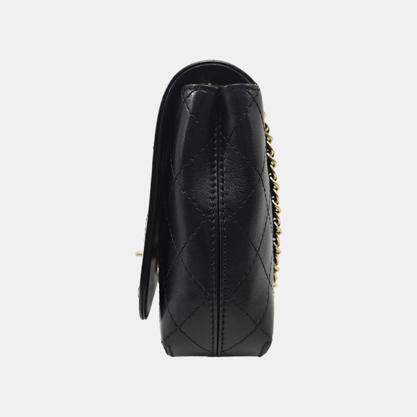 Quilted Calfskin Shoulder Bag Black