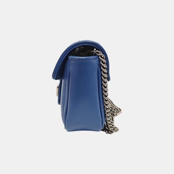 GG Marmont Mini Quilted Calfskin Blue
