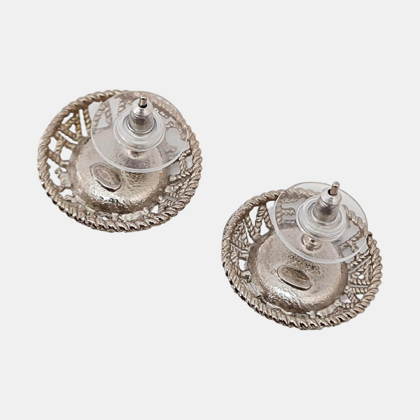 Metal White Stud Earrings