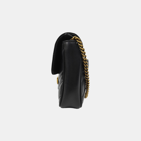 GG Marmont Mini Quilted Calfskin Black