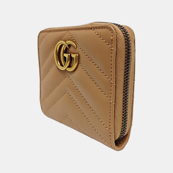 GG Marmont Quilted Calfskin Beige Wallet