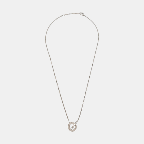 LOVE 18k White Gold Silver Necklace