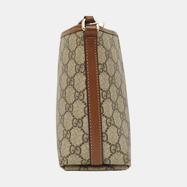 GG Emblem Monogram Coated Canvas Beige