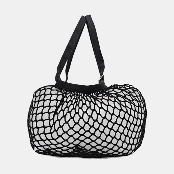 Fabric Top Handle Bag Black