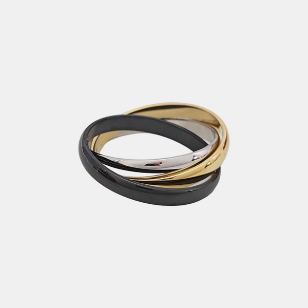 TRINITY 18k White Gold Multicolor Ring EU 60