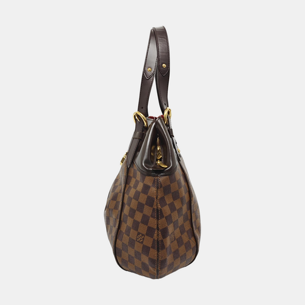SISTINA MM Damier Ebene Coated Canvas Brown