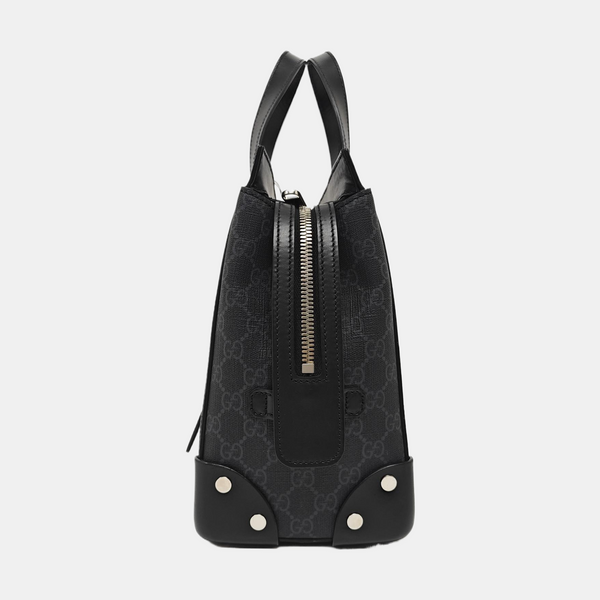 Monogram Coated Canvas Tote Bag Medium Black