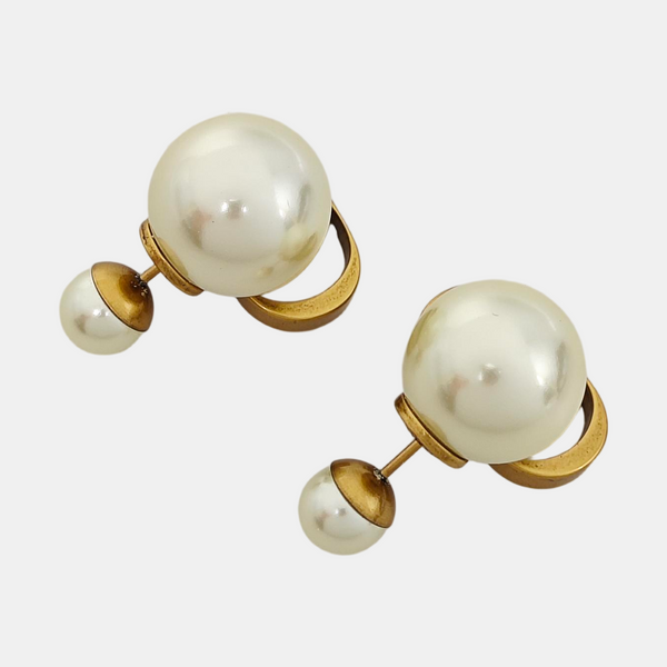 Dior Tribales Metal White Stud Earrings