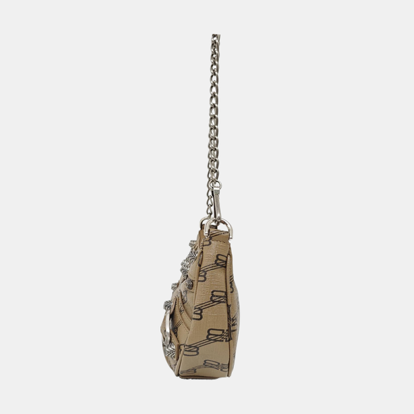 Le Cagole Mini Coated Canvas Brown