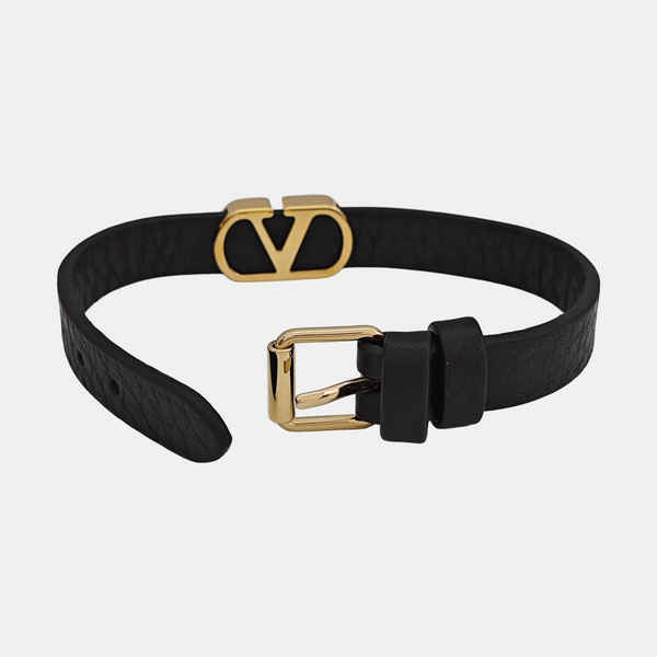 Leather Black Bangle
