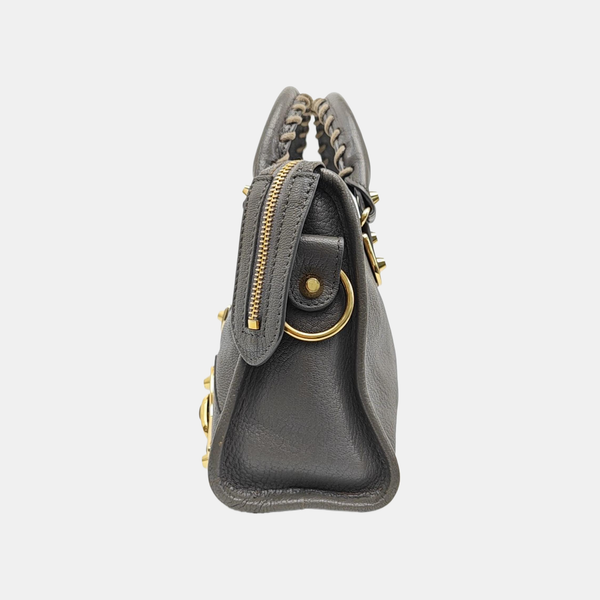 Classic Metallic Edge City Mini Lambskin Gray
