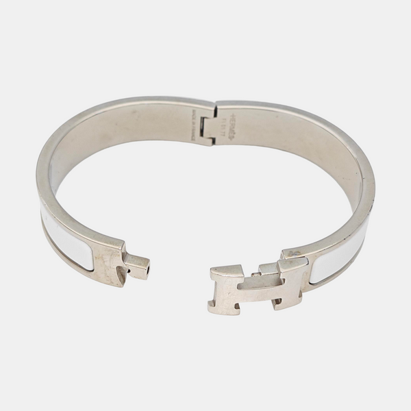 Clic H Metal Silver Bangle