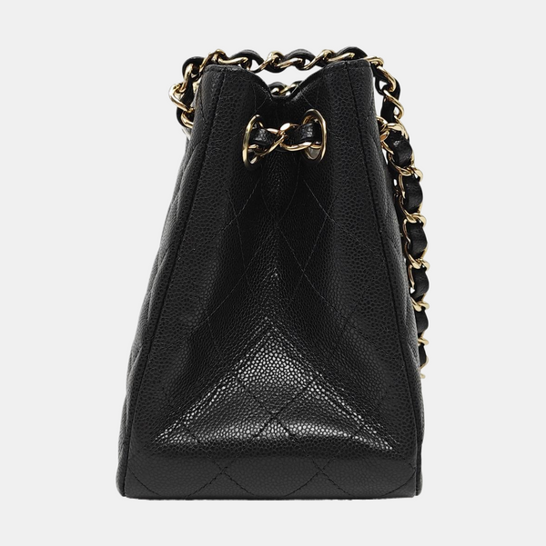 23P TOTE Quilted Grained Calfskin Black