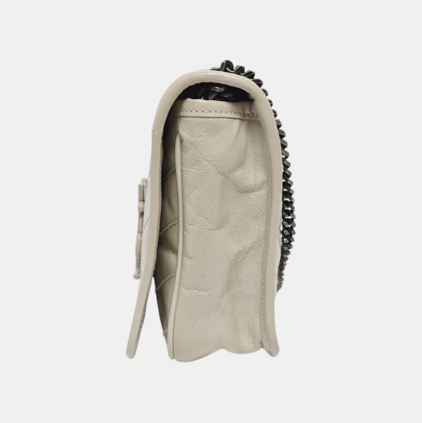NIKI Mini Chevron Calfskin White