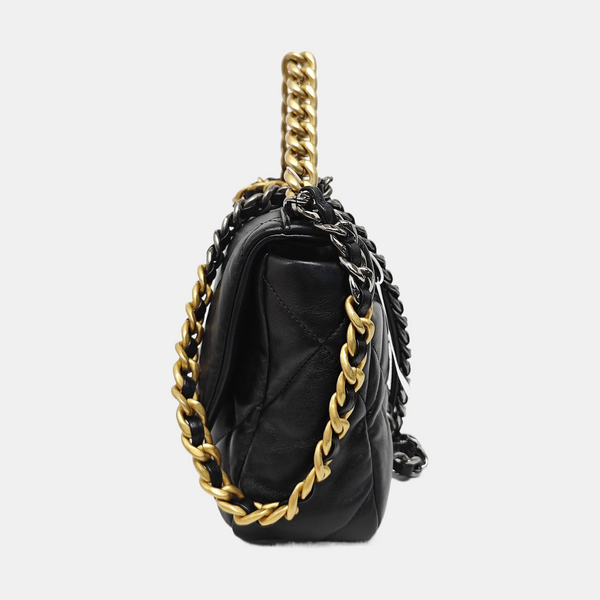 CHANEL 19 Small Quilted Lambskin Black