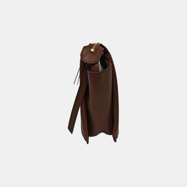 TRI FOLD Calfskin Brown