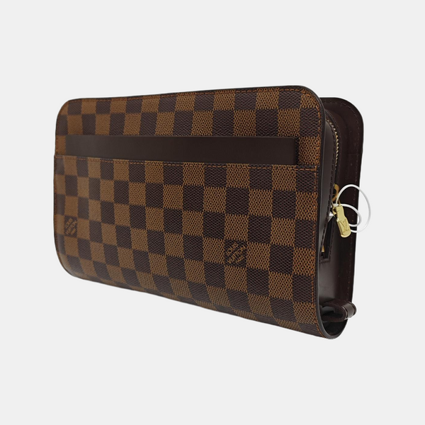 SAINT LOUIS Damier Ebene Coated Canvas Brown