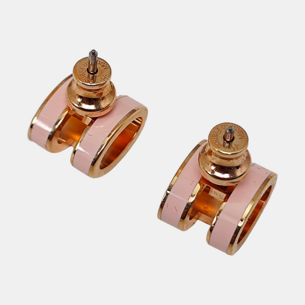 Pop H Metal Red Stud Earrings