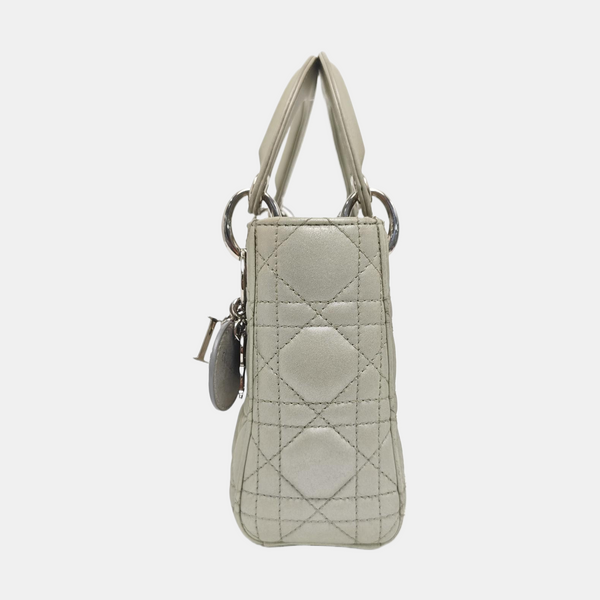 Lady Dior Mini Cannage Lambskin Gray