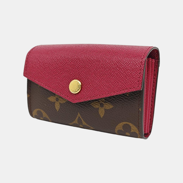 SARAH Monogram Coated Canvas Brown Card Holder