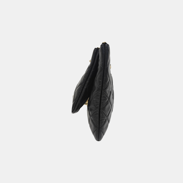 Quilted Calfskin Shoulder Bag Black