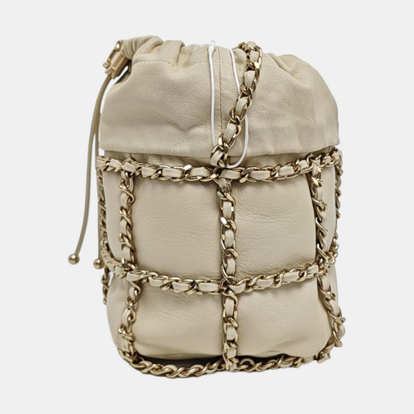 DRAWSTRING Lambskin Beige