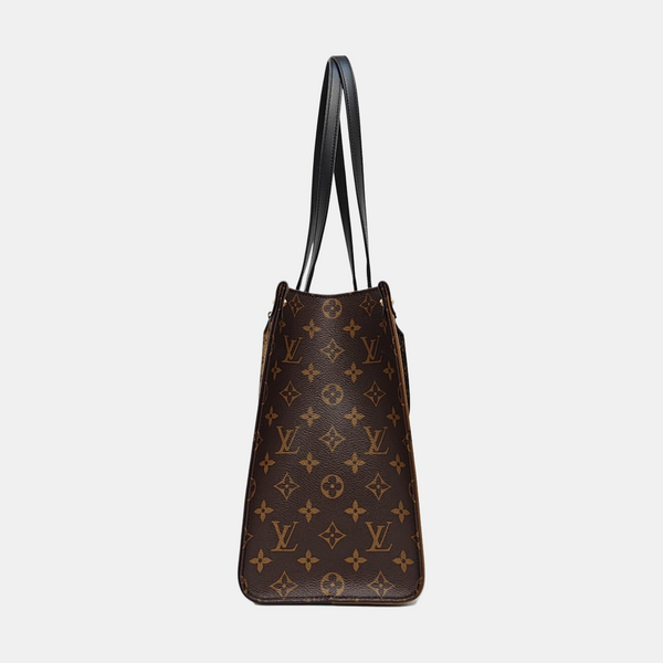 Authenticated pre-owned ONTHEGO MM Monogram Coated Canvas Brown - Tote Bag at Looply