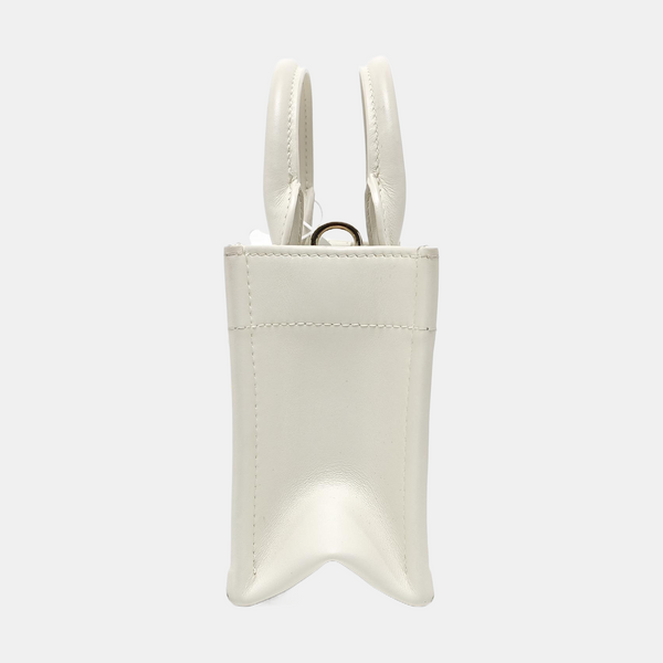 Book Tote Mini Cannage Calfskin White