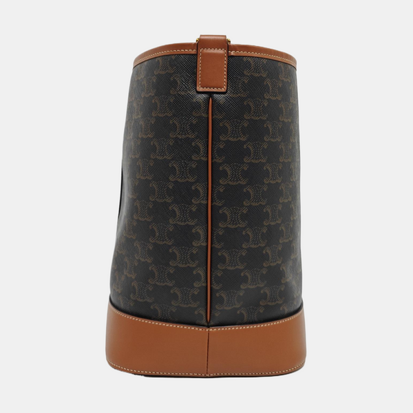 Authenticated pre-owned TRIOMPHE CANVAS Medium Coated Canvas Yellow - Bucket Bag at Looply
