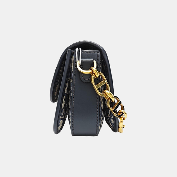 Oblique Canvas Shoulder Bag Blue
