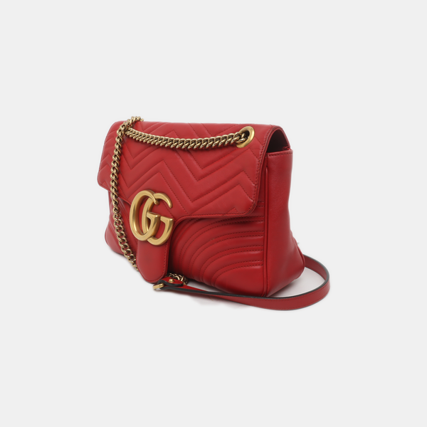 GG Marmont Large Quilted Calfskin Red