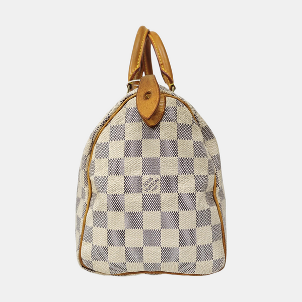 SPEEDY 25 Damier Azur Coated Canvas White