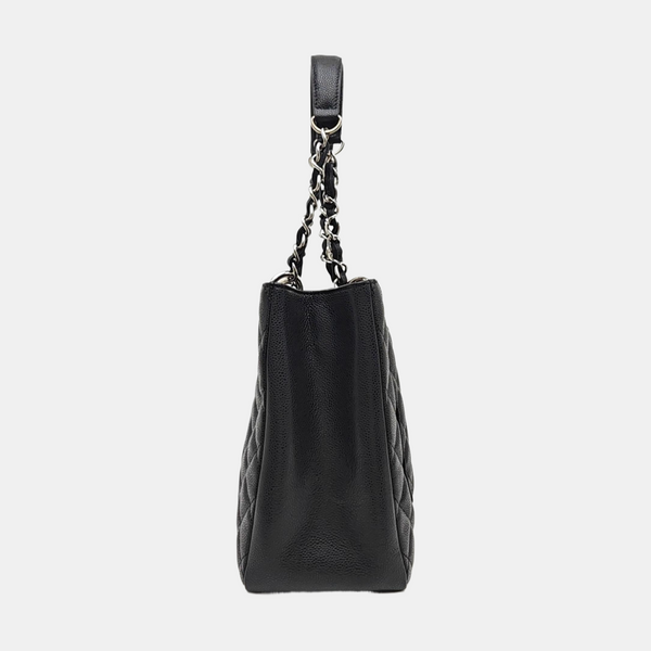 CHANEL GST Large Quilted Grained Calfskin Black