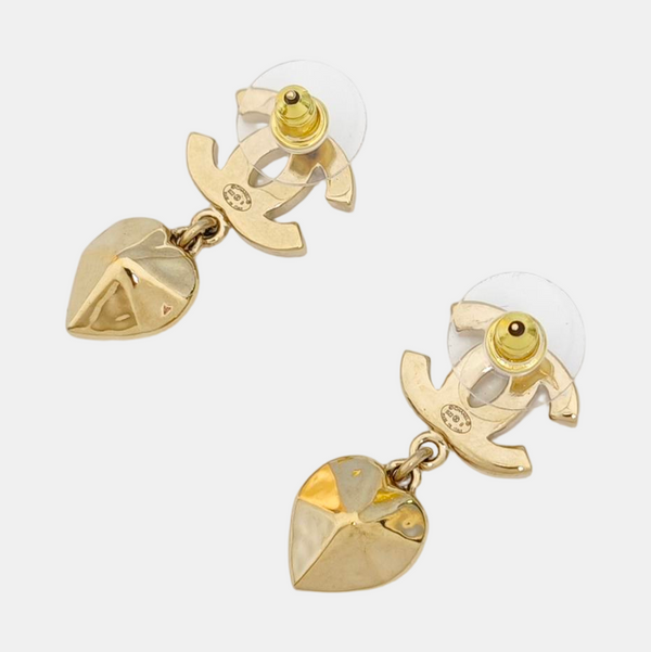 CC Logo Metal Gold Earrings
